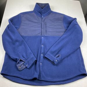 Vineyard Vines Mens Fleece Snap Button Shirt Jacket Blue Shacket Outdoorsy XXL